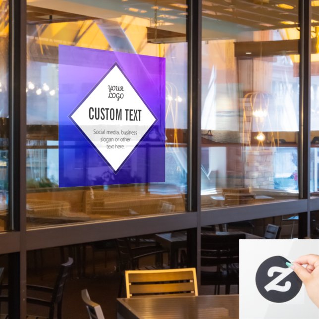 Your Logo & Customisable Text | Purple Ombre (Restaurant Window)