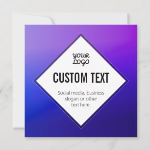Your Logo & Customisable Text Purple Ombre Card