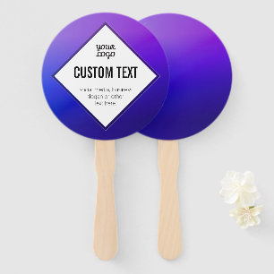 Your Logo & Customisable Text Purple Ombre Hand Fan