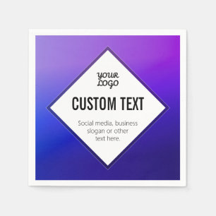 Your Logo & Customisable Text   Purple Ombre Napkin