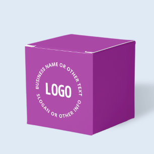 Your Logo & Customisable Text   Purple Violet Favour Box