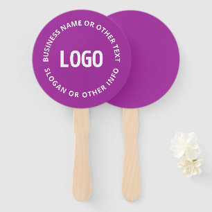 Your Logo & Customisable Text Purple Violet Hand Fan