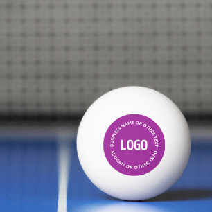 Your Logo & Customisable Text Purple Violet Ping Pong Ball