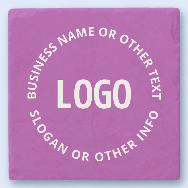 Your Logo & Customisable Text | Purple Violet Stone Coaster (Creator Uploaded)