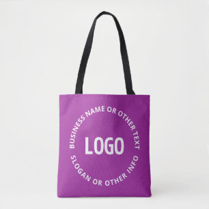 Your Logo & Customisable Text Purple Violet Tote Bag