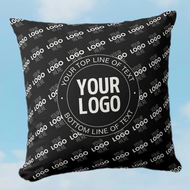 Your Logo & Customisable Text with Logo Pattern Cushion (Creator Uploaded)