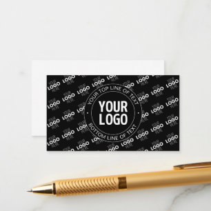 Your Logo & Customisable Text with Logo Pattern Enclosure Card
