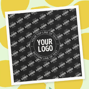 Your Logo & Customisable Text with Logo Pattern Napkin