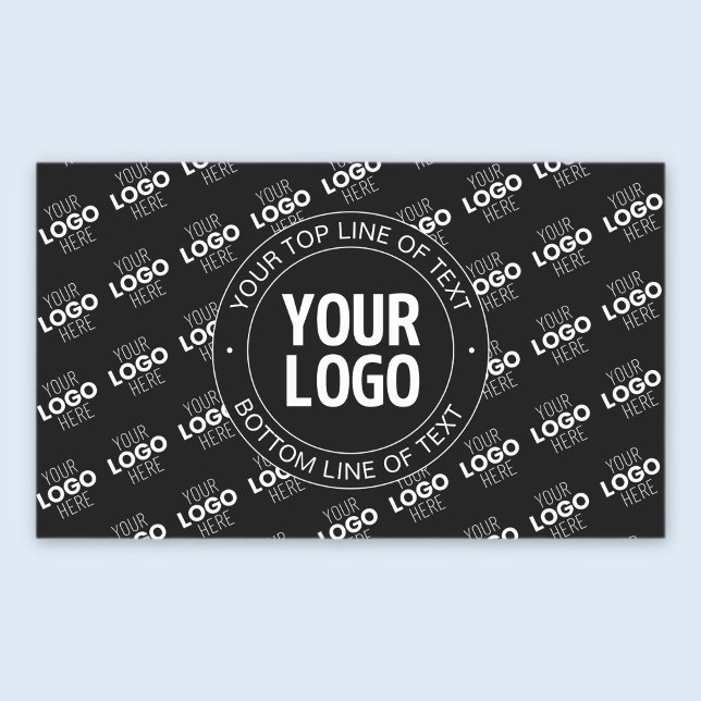 Your Logo & Customisable Text with Logo Pattern Rectangular Sticker (Creator Uploaded)
