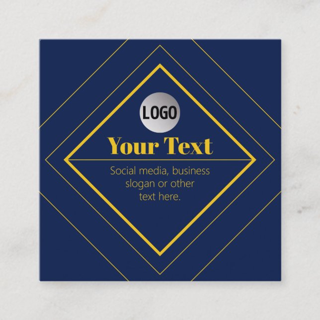 Your Logo & Customizable Design Template Square Business Card (Front)