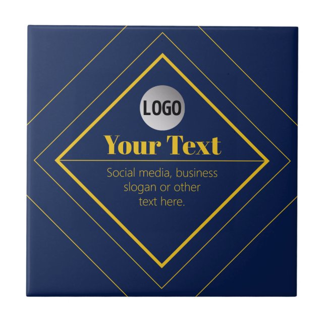 Your Logo & Customizable Design Template Tile (Front)
