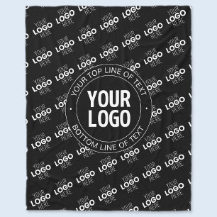 Your Logo & Customizable Text with Logo Pattern Fleece Blanket