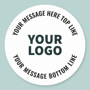 Your Logo Design or Image   Bold Editable Text Classic Round Sticker