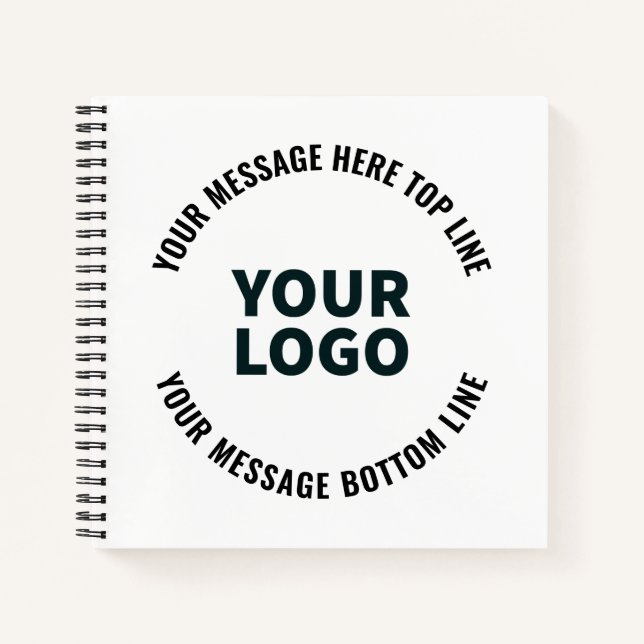 Your Logo Design or Image | Bold Editable Text Notebook (Front)