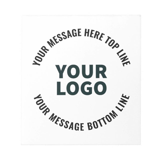 Your Logo Design or Image | Bold Editable Text Notepad (Front)