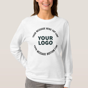Your Logo Design or Image   Bold Editable Text T-Shirt