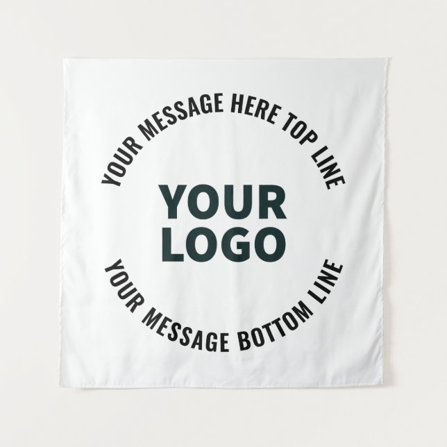 Your Logo Design or Image | Bold Editable Text Tapestry (Front)