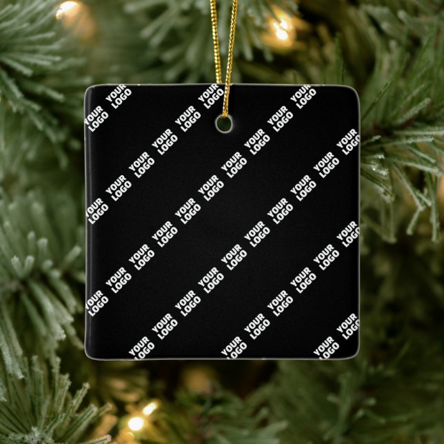 Your Logo, Design or Photo Tiled Diagonally  Ceramic Ornament (Tree)