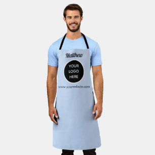 Your Logo Dusty Blue Website Yellow Business Apron
