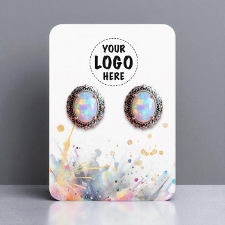 Your Logo Earring Display Card Large Vertical