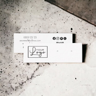 Your Logo Earring Display Social Media QR Code  Mini Business Card