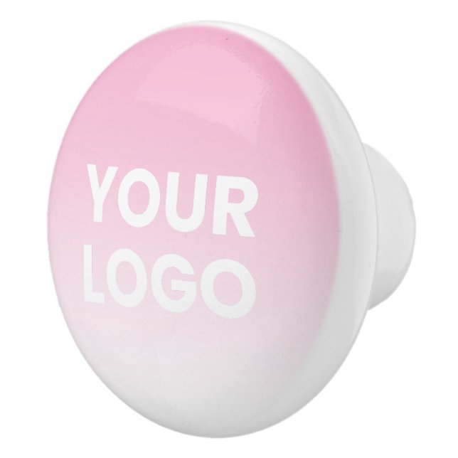 Your Logo & Editable Background Colour Gradient  Ceramic Knob (Right)