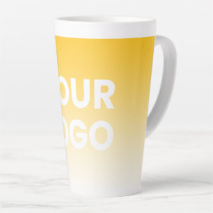 Your Logo & Editable Background Colour Gradient Latte Mug