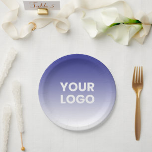 Your Logo & Editable Background Colour Gradient Paper Plate