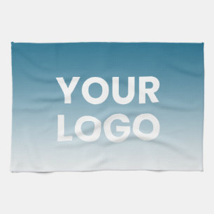 Your Logo & Editable Background Colour Gradient  Tea Towel