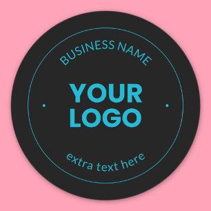 Your Logo   Editable Business Name & Website Classic Round Sticker