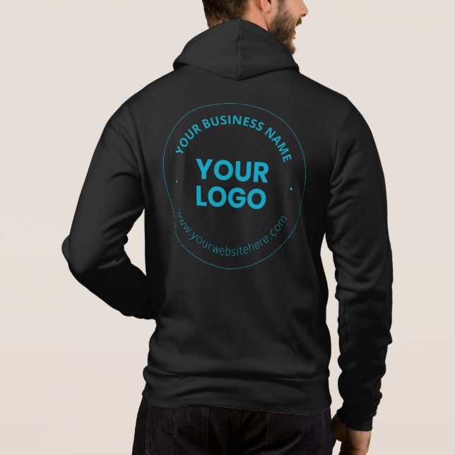 Your Logo | Editable Business Name & Website Hoodie (Back)