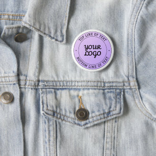 Your Logo & Editable Circular Text Purple Ombre 6 Cm Round Badge