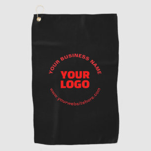 Your Logo & Editable Circular Text, Red or DIY Golf Towel