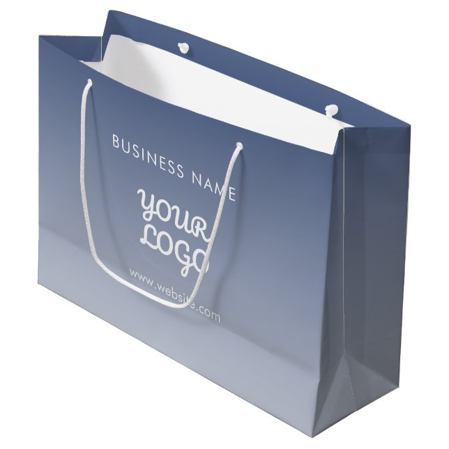 Your Logo Editable Gradient Colour Large Gift Bag (Front Angled)