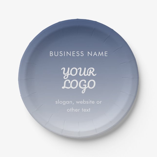 Your Logo Editable Gradient Colour Paper Plate (Front)