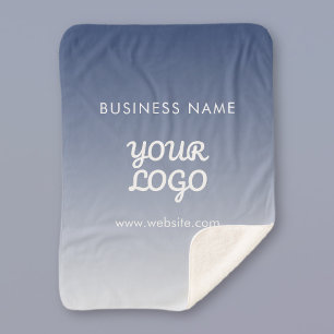 Your Logo Editable Gradient Colour Sherpa Blanket