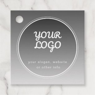 Your Logo & Editable Text   Dark Grey Gradient  Favour Tags