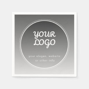 Your Logo & Editable Text   Dark Grey Gradient  Napkin
