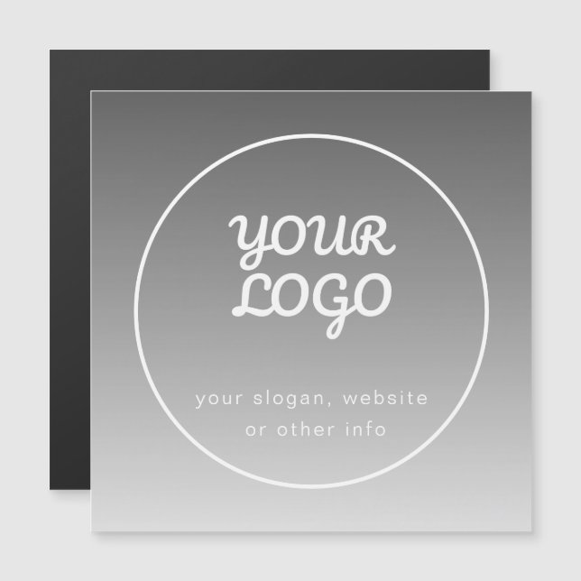 Your Logo & Editable Text | Dark Grey Ombre  (Front/Back)