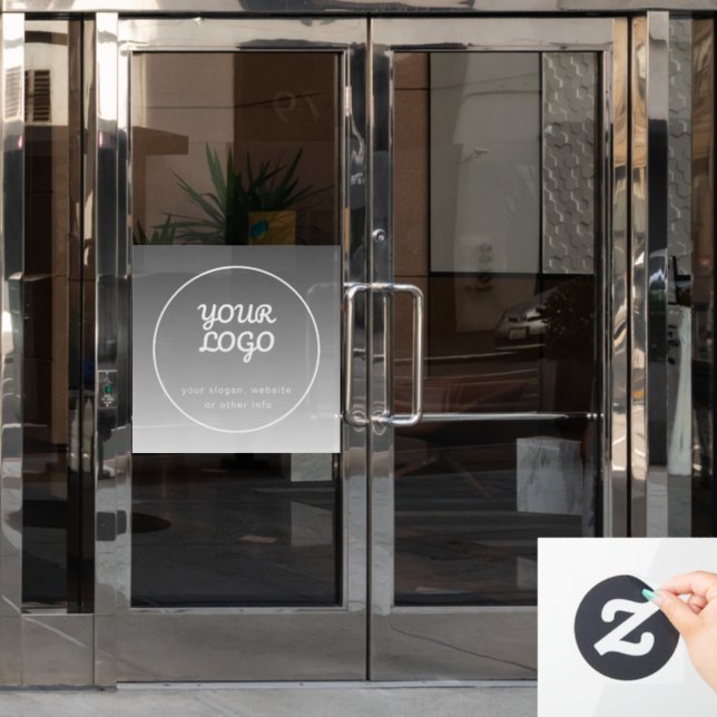 Your Logo & Editable Text | Dark Grey Ombre  (Office Door)