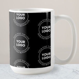Your Logo & Editable Text Repeating Pattern Coffee Mug