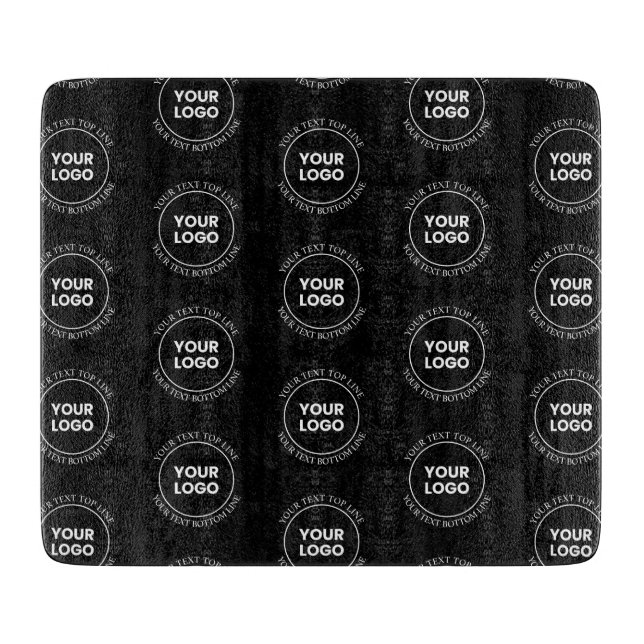 Your Logo & Editable Text | Repeating Pattern  Cutting Board (Front)