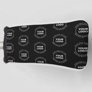 Your Logo & Editable Text   Repeating Pattern  Golf Head Cover