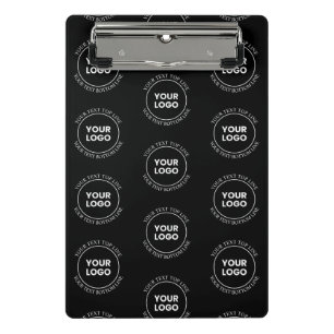 Your Logo & Editable Text   Repeating Pattern  Mini Clipboard