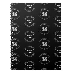 Your Logo & Editable Text Repeating Pattern Notebook