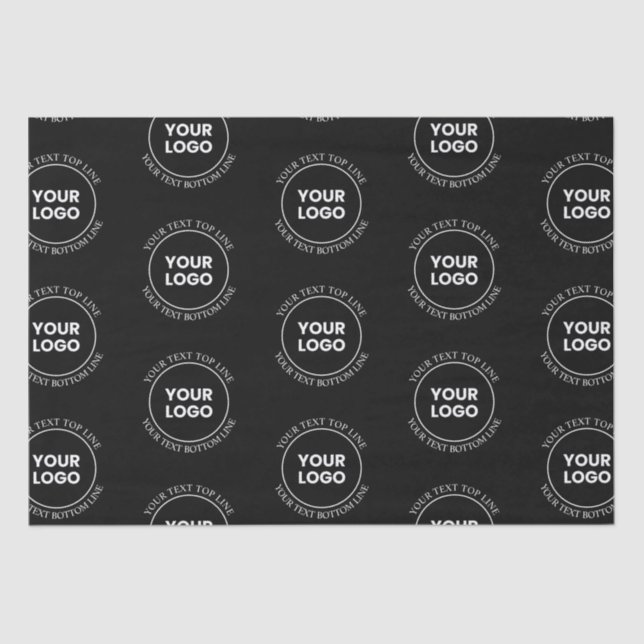 Your Logo & Editable Text | Repeating Pattern  Tissue Paper (Front)