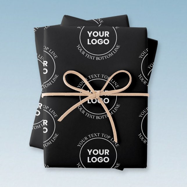 Your Logo & Editable Text | Repeating Pattern  Wrapping Paper Sheet (Creator Uploaded)