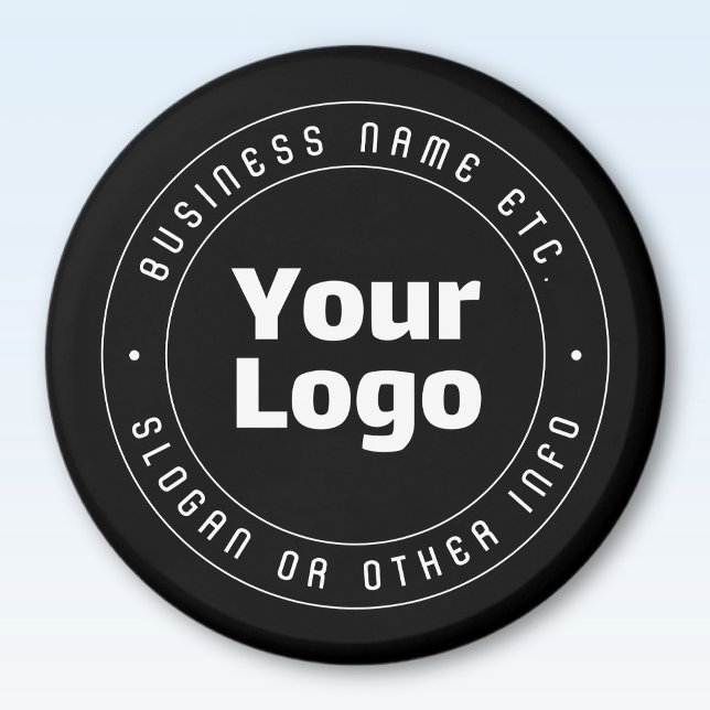 Your Logo & Editable Text Template | Black & White Magnet (Creator Uploaded)