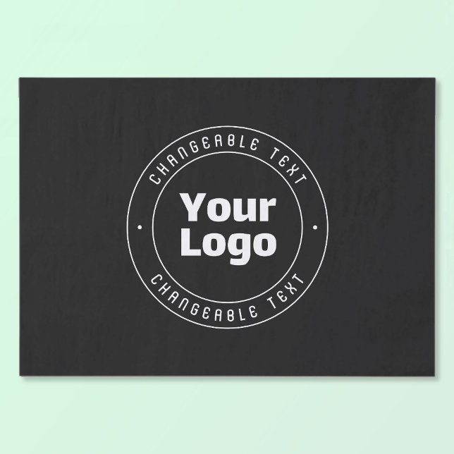 Your Logo & Editable Text Template | Black & White Tissue Paper (Creator Uploaded)