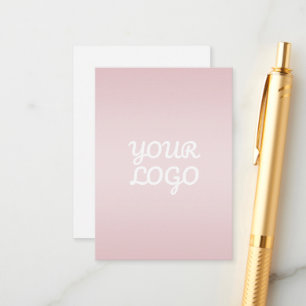 Your Logo & Elegant Modern Blush Pink Ombre Enclosure Card